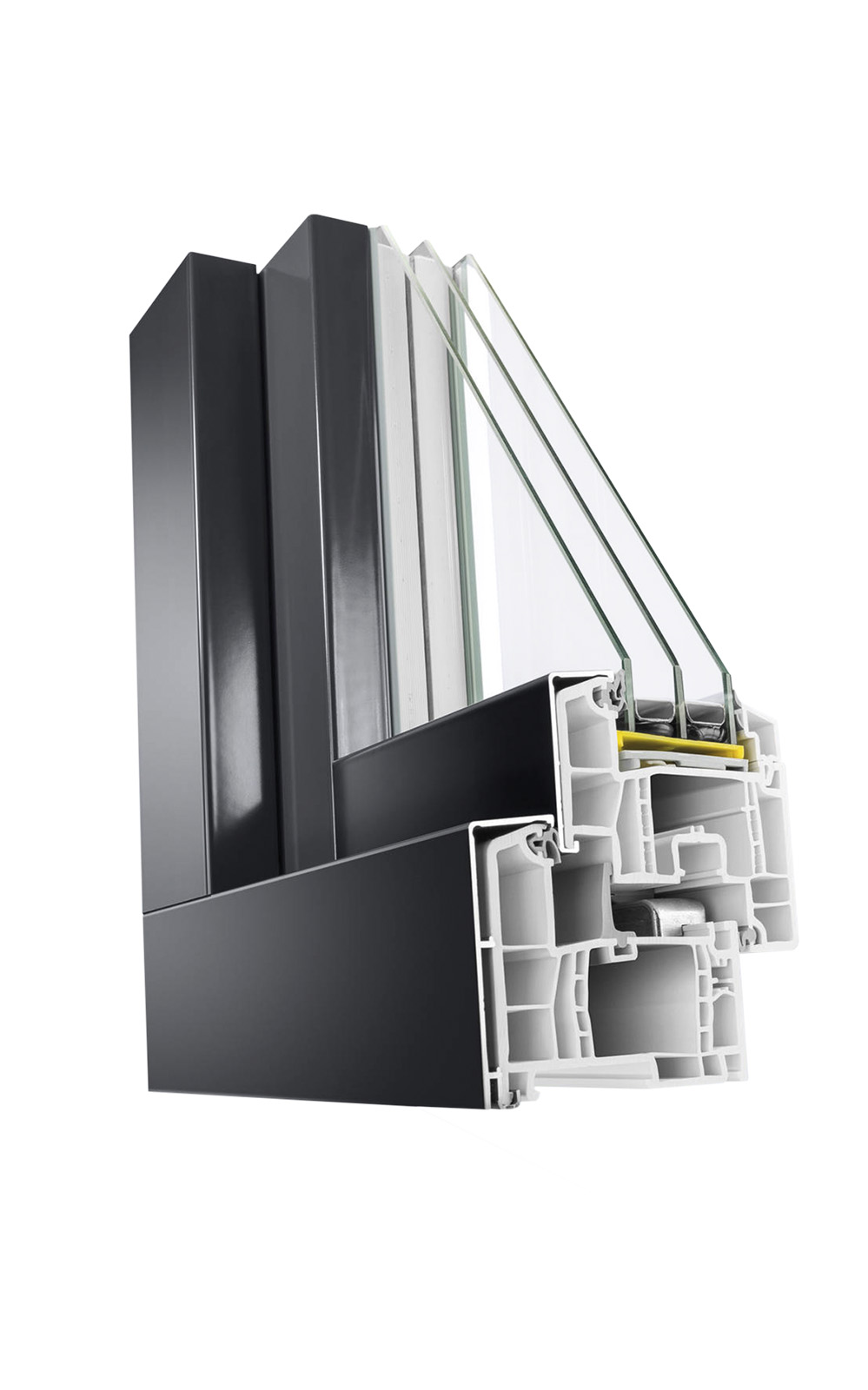 Kunststoff-Aluminium-Profil mit Aluminium-Deckschale
