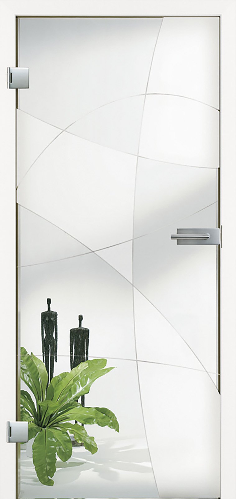 Motivglas, dezente Linien