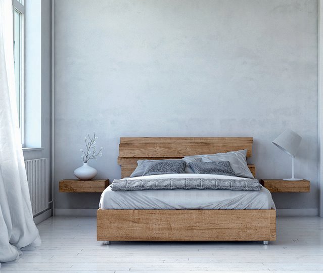 Bett aus Massivholz