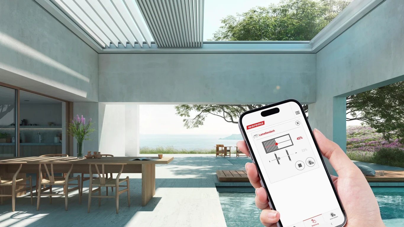 Sonnenschutz per App auf der Terrasse steuern